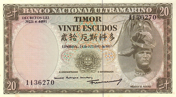 Восточный Тимор, 20 эскудо, 1967г.