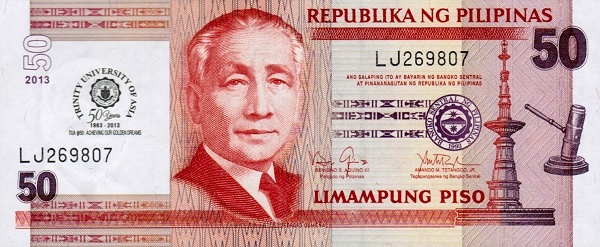 Филиппины, 50 писо, 2013г.
