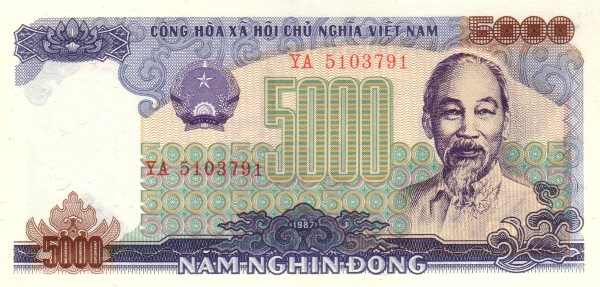 Вьетнам, 5000 донгов, 1987г.