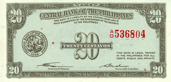 Филиппины, 20 сентаво, ND (1949г.)
