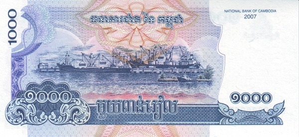 Камбоджа, 1.000 риелей, 2007г.