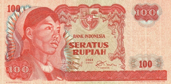 Индонезия, 100 рупий, 1968г.